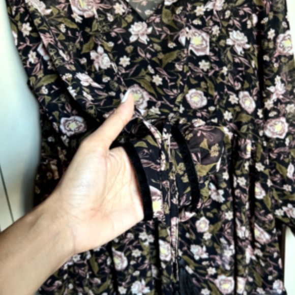 Unique Dark Floral Romantic Gothic-Vintage look-Black Minidress-Medium - Picture 7 of 9